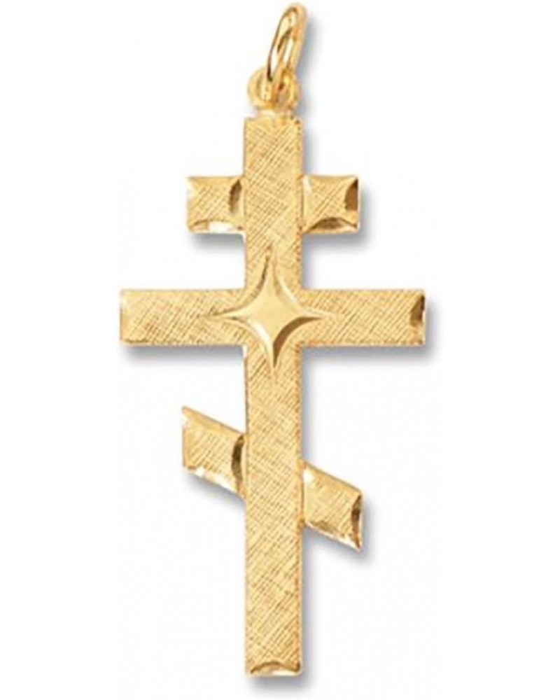 Fine Jewelry Silver Gold Tone Three Bar Russian Orthodox Cross 1 Inch $28.39 Necklaces