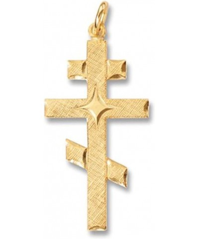 Fine Jewelry Silver Gold Tone Three Bar Russian Orthodox Cross 1 Inch $28.39 Necklaces