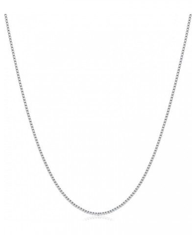 1.2mm Box Chain Necklace for Women, 16"-24" Thin Silver Tone Necklace Chain for Women, Stainless Steel Womens Chains 16, 18, ...