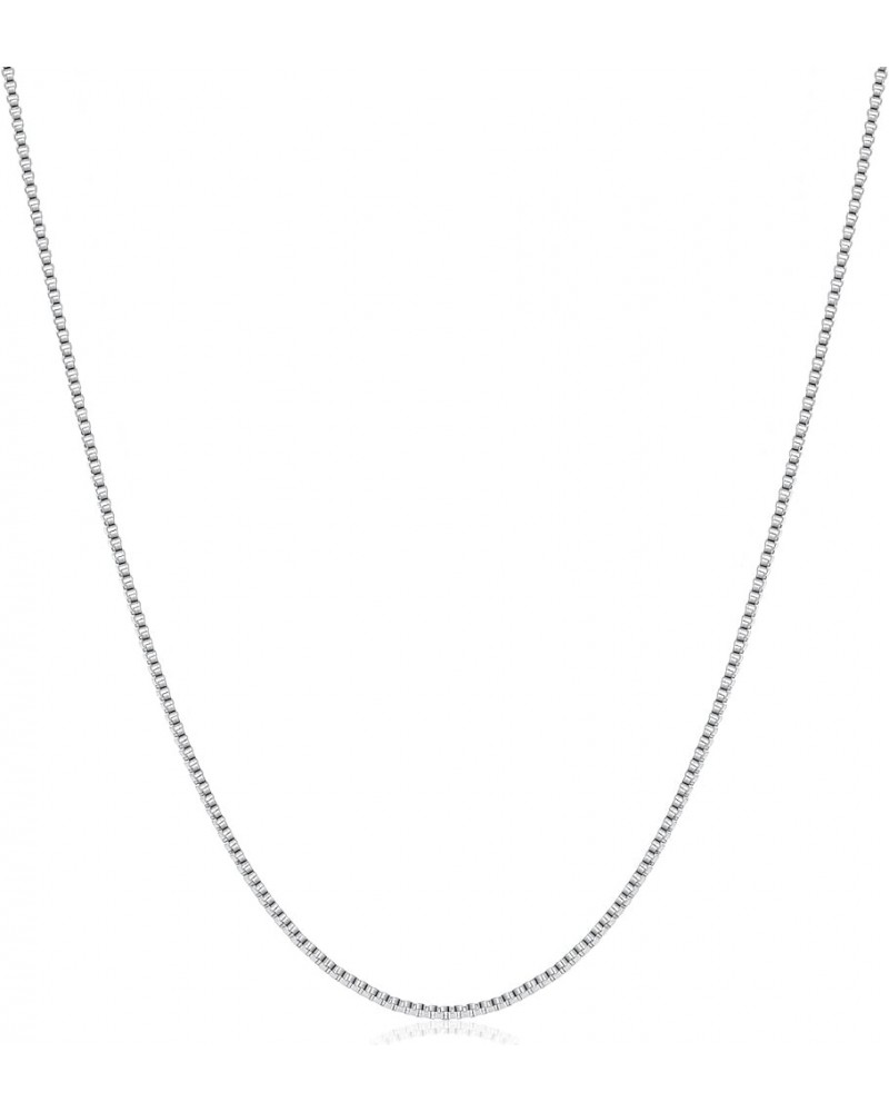 1.2mm Box Chain Necklace for Women, 16"-24" Thin Silver Tone Necklace Chain for Women, Stainless Steel Womens Chains 16, 18, ...