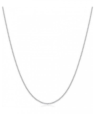 1.2mm Box Chain Necklace for Women, 16"-24" Thin Silver Tone Necklace Chain for Women, Stainless Steel Womens Chains 16, 18, ...