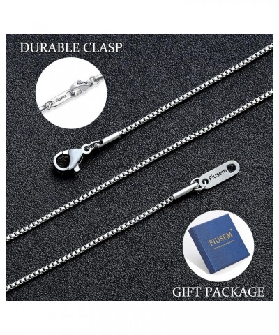 1.2mm Box Chain Necklace for Women, 16"-24" Thin Silver Tone Necklace Chain for Women, Stainless Steel Womens Chains 16, 18, ...