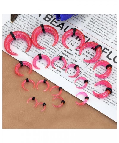 54pcs Acrylic Ear Stretching Kit 14G-00G Taper Plugs Spiral Ear Tapers Kit Ear Gauges Stretcher Expander 54pcs Crescent, Glit...