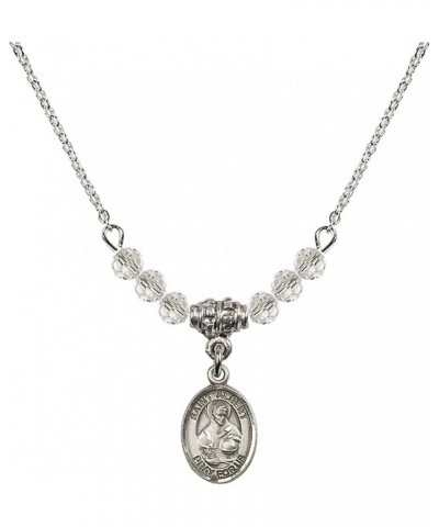 April Birth Month Bead Necklace with Catholic Patron Saint Petite Charm, 18 Inch Saint Albert the Great $32.44 Necklaces