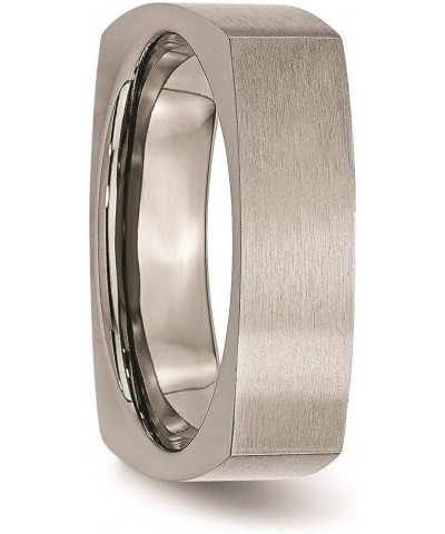 Titanium Square Shape 6mm Satin Wedding Band Ring $37.24 Rings