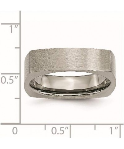 Titanium Square Shape 6mm Satin Wedding Band Ring $37.24 Rings