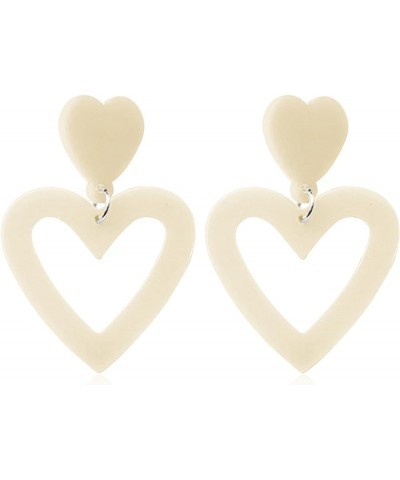 Pink Heart Earrings Big Heart Dangle Earrings Acrylic Love Heart Earrings for Women Teen Girls Gifts I1 $7.66 Earrings