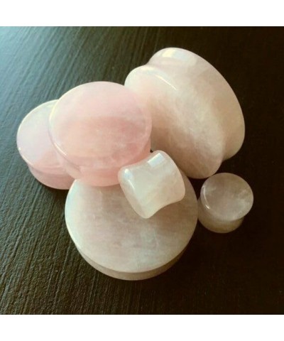 PAIR of Rose Quartz Organic Stone Plugs Gauges - up to 38mm available! 4g (5mm) $17.81 Body Jewelry