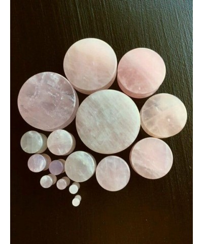 PAIR of Rose Quartz Organic Stone Plugs Gauges - up to 38mm available! 4g (5mm) $17.81 Body Jewelry