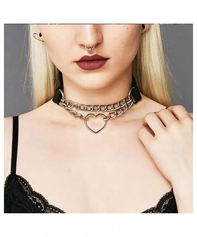 All Saints' Day Trendy Punk PU Leather Alloy Spike Rivet Choker Necklace em colares gargantilha for Unisex Rock Night Club Co...