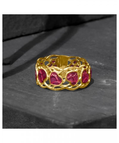 Italian Pink Enamel Heart Ring in 14kt Yellow Gold $132.84 Rings