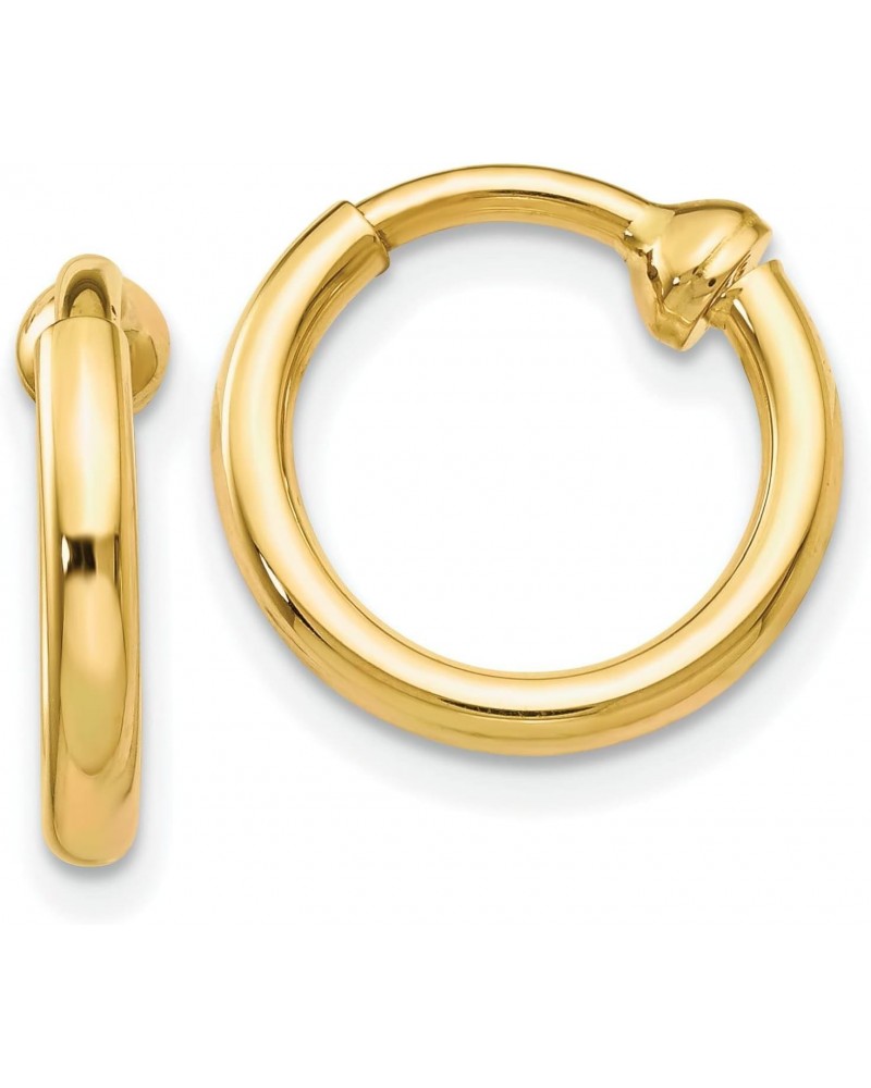 14K Yellow Gold Clip On Hoop Earrings Jewelry $89.88 Earrings