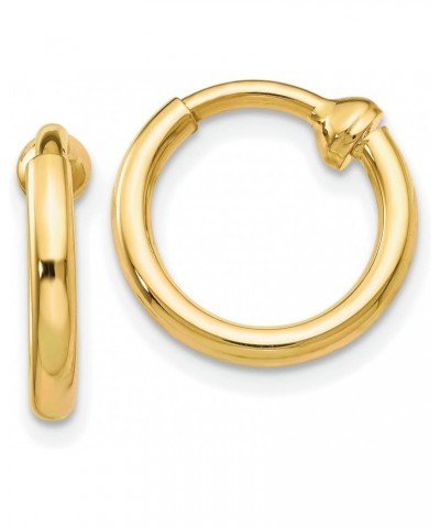 14K Yellow Gold Clip On Hoop Earrings Jewelry $89.88 Earrings