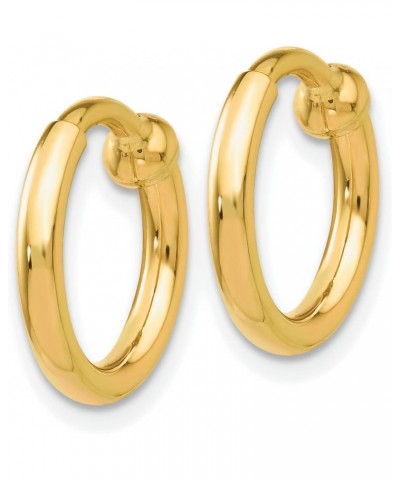 14K Yellow Gold Clip On Hoop Earrings Jewelry $89.88 Earrings