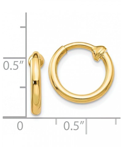 14K Yellow Gold Clip On Hoop Earrings Jewelry $89.88 Earrings