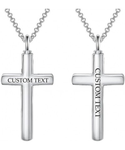 Cross Urn Necklace for Ashes 925 Sterling Silver Cross Birthstone/Birth Flower Cremation Necklaces Custom Personalized Name M...