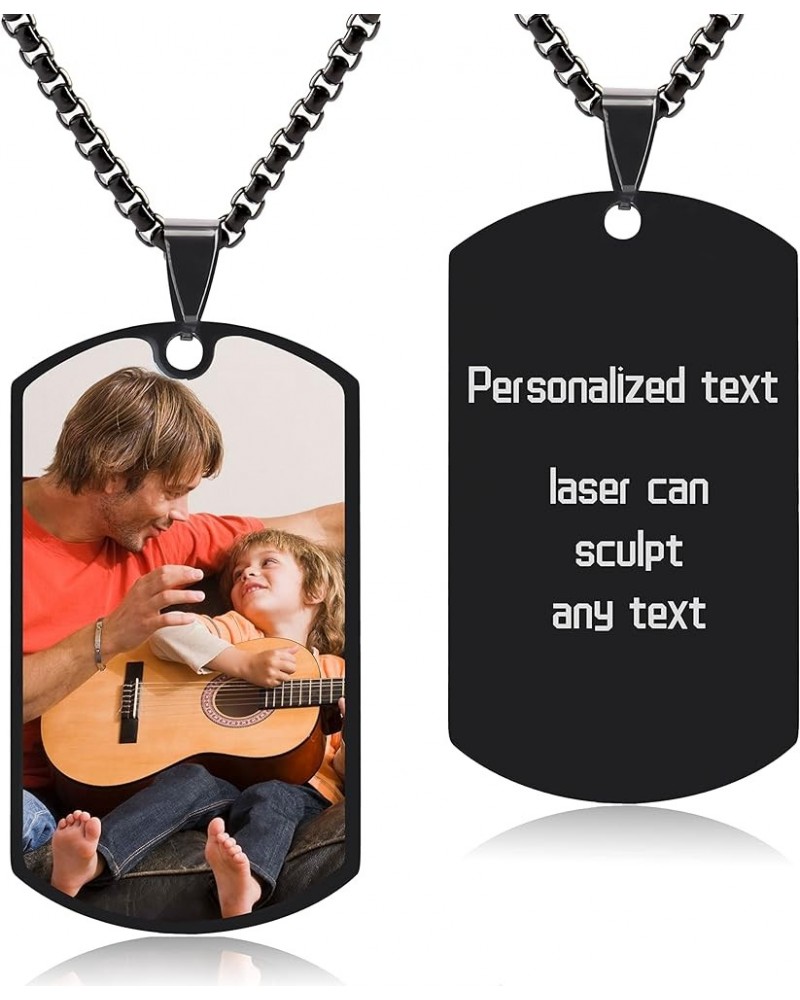 Personalized Dog Tag Pendant for Men, Custom Necklaces for Women With Picture, Custom Photo Text Engraving Dog Tags Stainless...