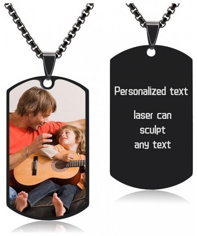 Personalized Dog Tag Pendant for Men, Custom Necklaces for Women With Picture, Custom Photo Text Engraving Dog Tags Stainless...