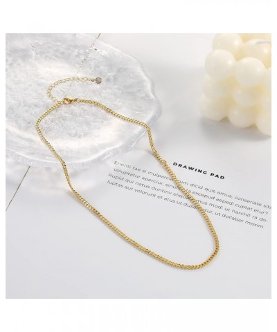 Gold Chain Necklace for Women, 14k Gold Plated Thin Beaded Wave Box Chain Necklace Dainty Gold Necklace Simple Layered Gold C...