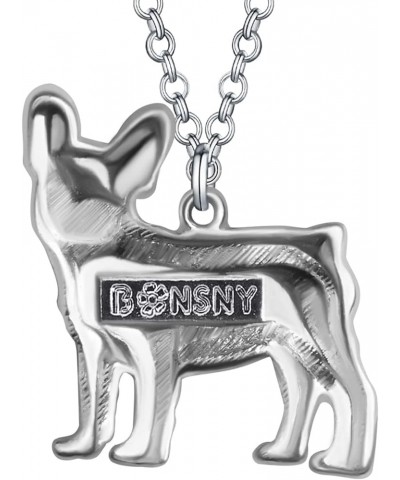 Statement Enamel Rhinestone French Bulldog Necklaces Pendant Original Design for Women Kids Jewelry Voilet $10.07 Necklaces