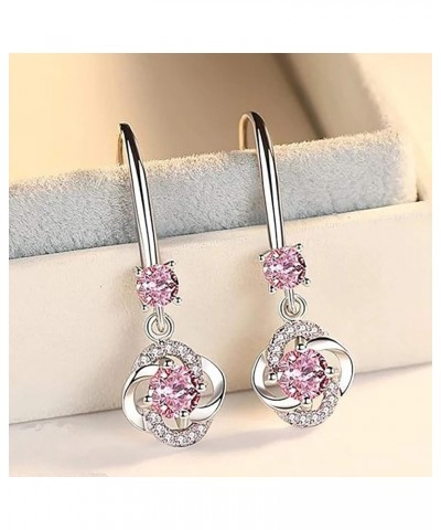 2023 New Diamond-Studded Creative Earrings, Elegant Temperament Long Four-Leaf Earrings Pendant Jewelry Birthday Gifts for Wo...