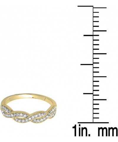 0.60 Carat (ctw) 10K Gold Round Cubic Zirconia Ladies Bridal Wedding Band Stackable Swirl Ring Yellow Gold $138.55 Bracelets