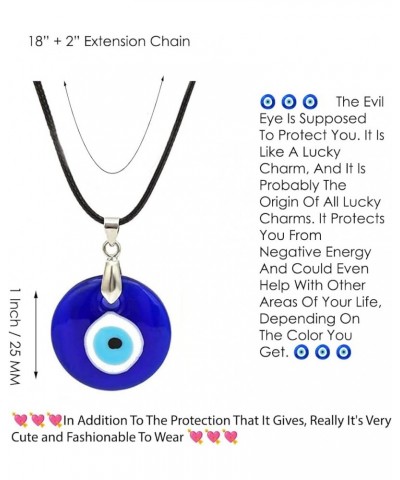 Evil Eye Necklace Bracelets,Blue Turkish Glass Leather Rope Evil Eye Necklace Earring for Women Men Lucky Protection Necklace...