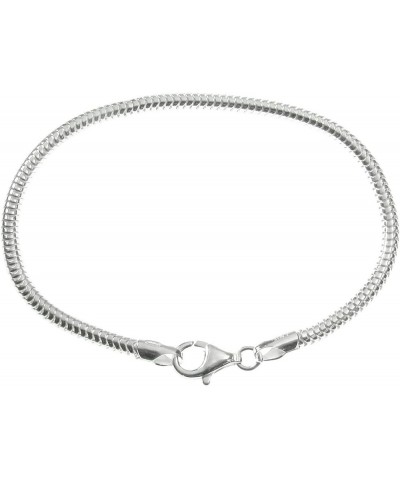 Sterling Silver Snake Cable Bracelet with Lobster Clasp For European Bead Charms 7.0 Inches $12.59 Bracelets