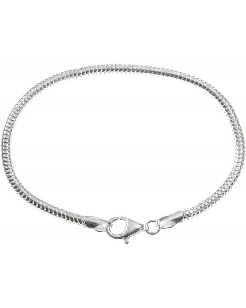 Sterling Silver Snake Cable Bracelet with Lobster Clasp For European Bead Charms 7.0 Inches $12.59 Bracelets