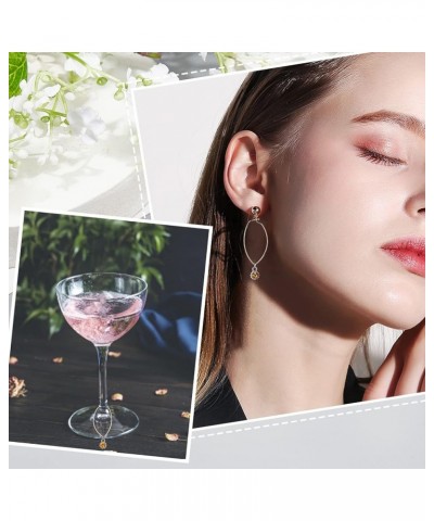 40Pcs 5 Style Geometric Earring Hoops 18K Gold Plated Wine Glass Charm Rings Earring Beading Hoop for Birthday Party Favors F...