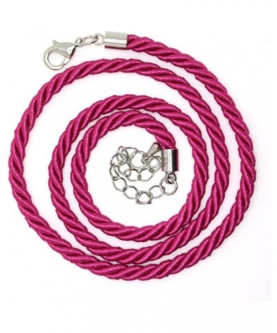 Three Ply Twisted Faux Silk Cord Necklace 20 Inches Long, Adjustable up to 22 Inchs Hot Pink $9.62 Necklaces