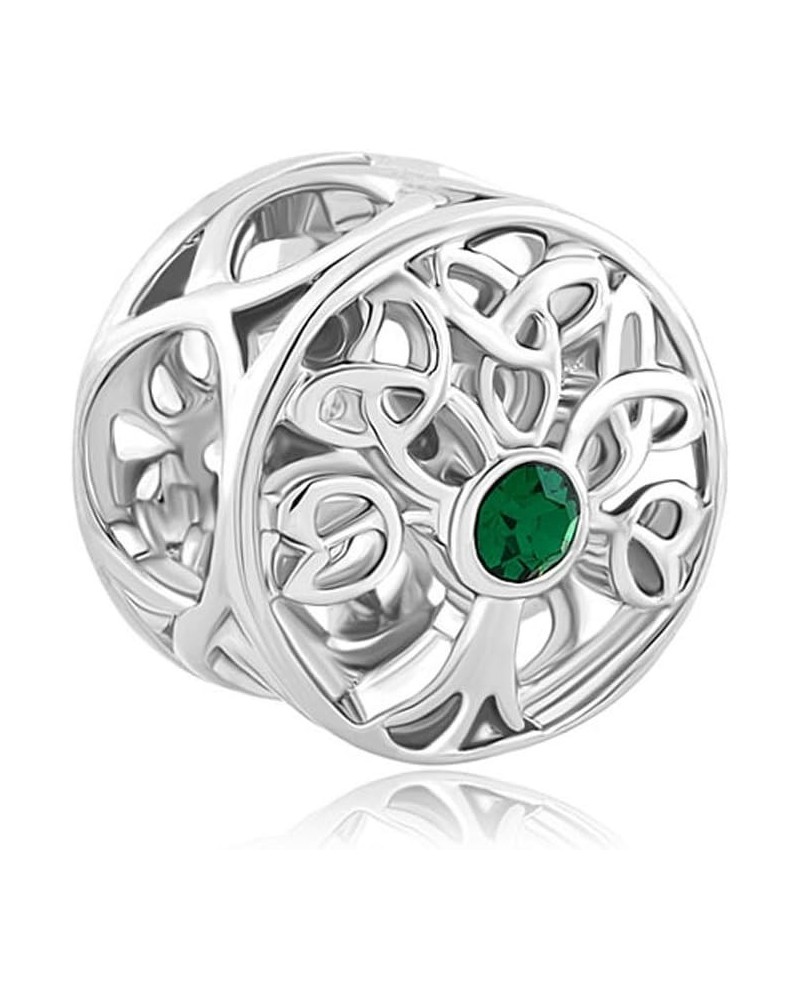 Lucky Family Tree of Life Jan-Dec Simulated Birthstone Celtic Knot Charm Beads For Bracelets MAY $8.25 Bracelets