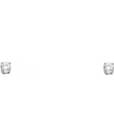 14k White Gold Round Solitaire Basket Set Stud Earrings with Silicone Back - 7 Differnet Size Available 2 mm $15.60 Earrings