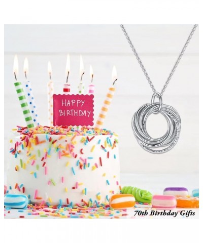 Birthday Gifts for Women, Sterling Silver Chain Circles Necklace 30th 40th 50th 60th 70th 80th 90th Birthday Necklace for Her...