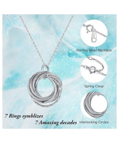 Birthday Gifts for Women, Sterling Silver Chain Circles Necklace 30th 40th 50th 60th 70th 80th 90th Birthday Necklace for Her...