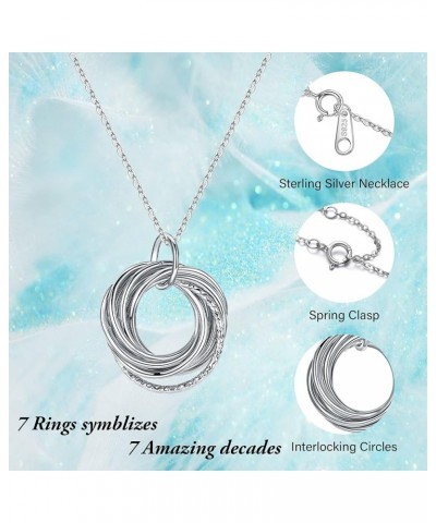 Birthday Gifts for Women, Sterling Silver Chain Circles Necklace 30th 40th 50th 60th 70th 80th 90th Birthday Necklace for Her...