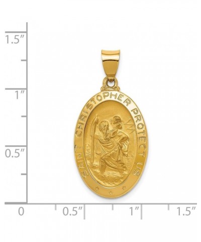 14 kt Yellow Gold Polished and Satin St Christopher Medal Hollow Charm 33 x 17 mm $103.34 Pendants