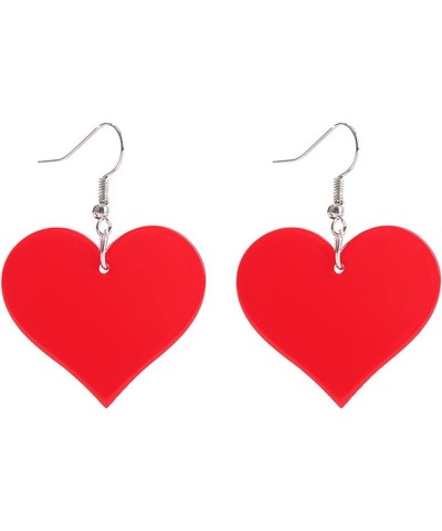 Valentine's Day Heart Lip Shape Love Resin Acrylic Dangle Earrings for Women Girls Jewelry E $4.41 Earrings