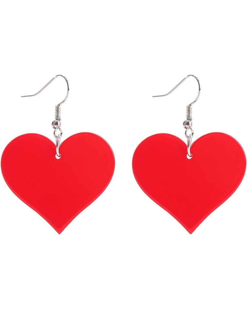 Valentine's Day Heart Lip Shape Love Resin Acrylic Dangle Earrings for Women Girls Jewelry E $4.41 Earrings