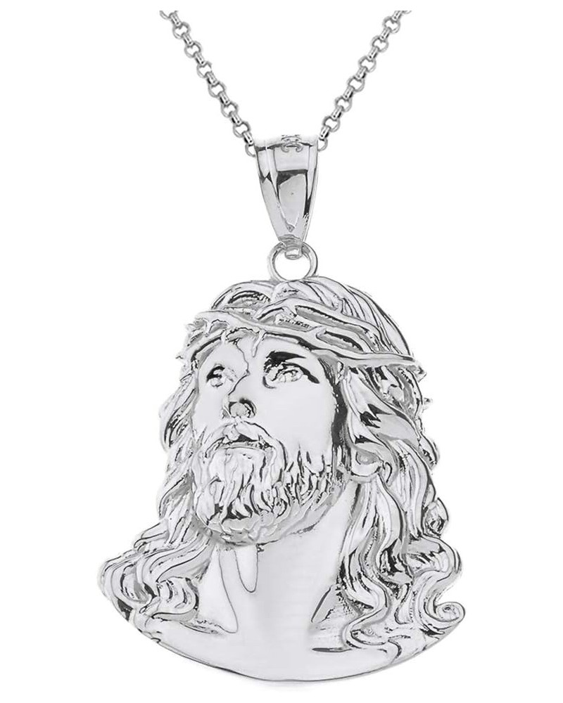 Fashion 925 Sterling Silver Face of Christ, Jesus Pendant Necklace, 1.46 Sterling Silver 20.0 Inches $20.25 Necklaces