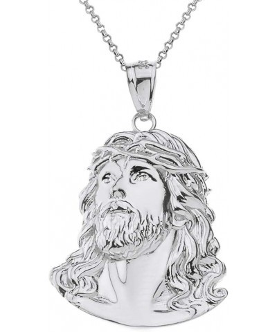 Fashion 925 Sterling Silver Face of Christ, Jesus Pendant Necklace, 1.46 Sterling Silver 20.0 Inches $20.25 Necklaces