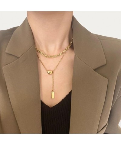 Light luxury design, double layered chain sweater chain, women's long necklace, women's pendant decoration, 18K gold necklace...