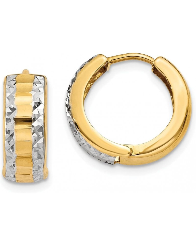 14k Two-tone Gold Hinged Hoop Earrings LAL91016 $75.48 Earrings