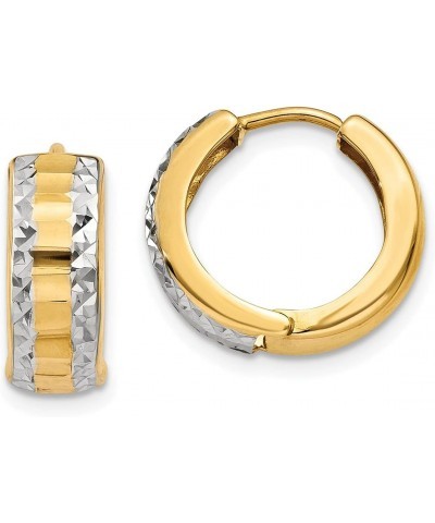 14k Two-tone Gold Hinged Hoop Earrings LAL91016 $75.48 Earrings