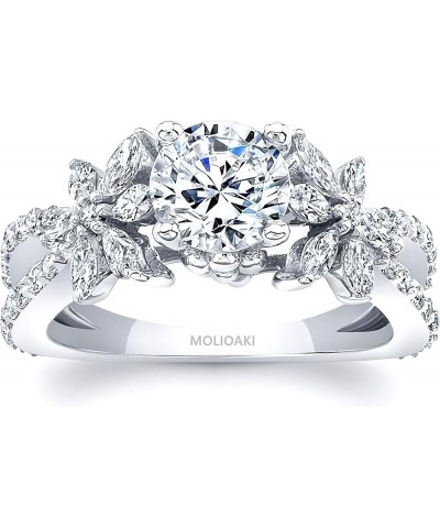 1.91 Carat (ctw) moissanite engagement ring for women 10K 14k 18K gold - Platinum Plated Silver personalized ring 18K Gold $1...