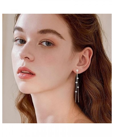 Women's Cubic Zirconia Marquise/Leaf Vine/Rhombus Crystal Simulated Pear Chain Dangle Earrings for Wedding Party Prom C_Rhomb...