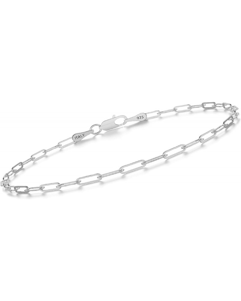 925 Sterling Silver Paperclip Chain Bracelet 3/4/5mm Silver Bracelet for Women Men Silver Bracelet 6.5-9 Inches Silver 4mm 7....