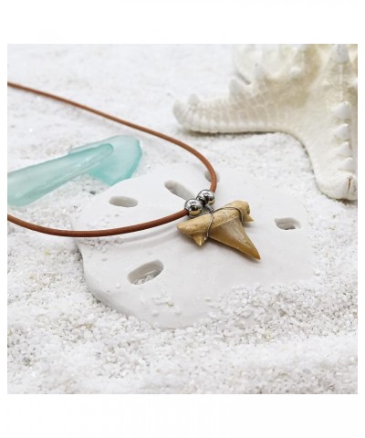 Natural Shark Tooth Necklace for Boys, Genuine Fossil Shark Teeth Jewelry for Men, Cool Beach Necklaces for Teen Girls, Beach...