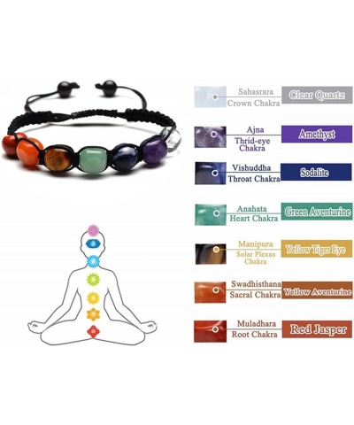 Pulsera Arus 7 Chakras Original,Healing Stone Bracelet Chakra Bracelets for Women 7 Chakra Bracelet with Real Stones Yoga Bal...