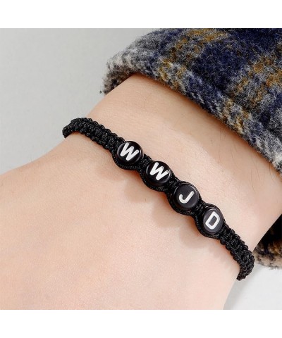 Pink WWJD Bracelets for Teen Girls Women Summer Adjustable What Would Jesus Do Beaded Bracelets Pack Pink+Black $8.39 Bracelets